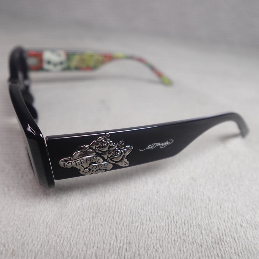 Ed Hardy Ed Kabuki Sunglasses Black UV400 Eternal Love NEW - Picture 8 of 16